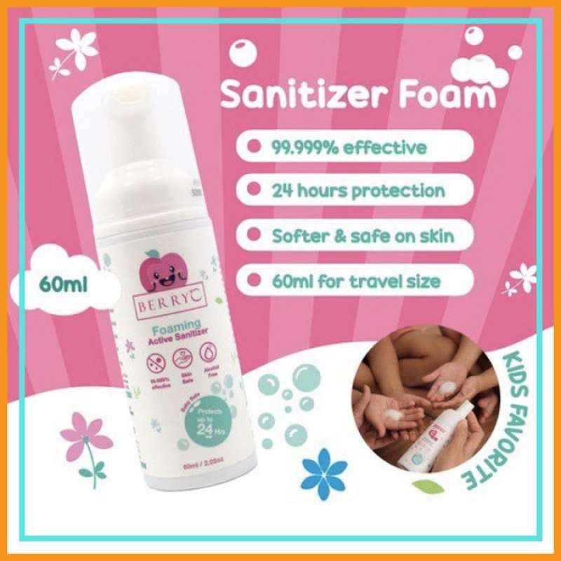 Promo BerryC Active Hand & Body Sanitizer Foam + Rinseless Wash 60ml