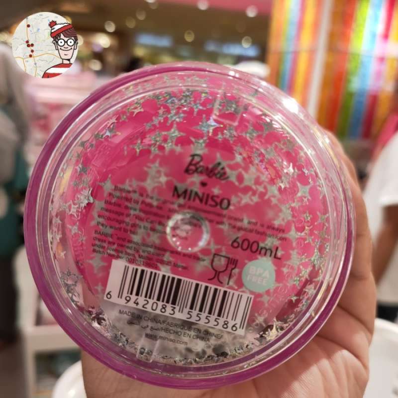 Jual barbie bubble tumbler 600ml pink miniso botol viral sanrio studded