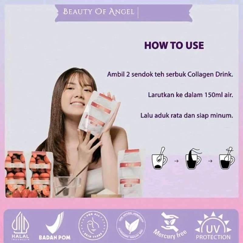 Jual Beauty Of Angel Collagen Drink Paket 2 Varian Strawberry & Yoghurt ...