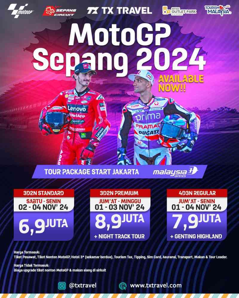 Jual TX Travel Genting HIghland MotoGP Malaysia Sepang Int'l Circuit
