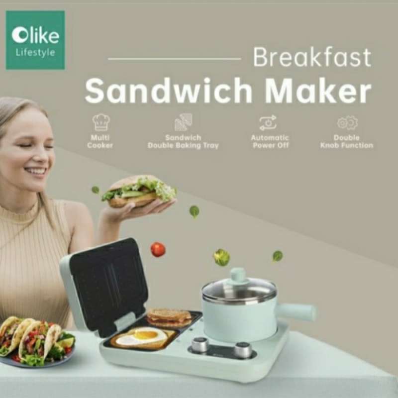 Jual Olike Toaster Break Fast Sandwich Maker Multi Fungsi Garansi Resmi
