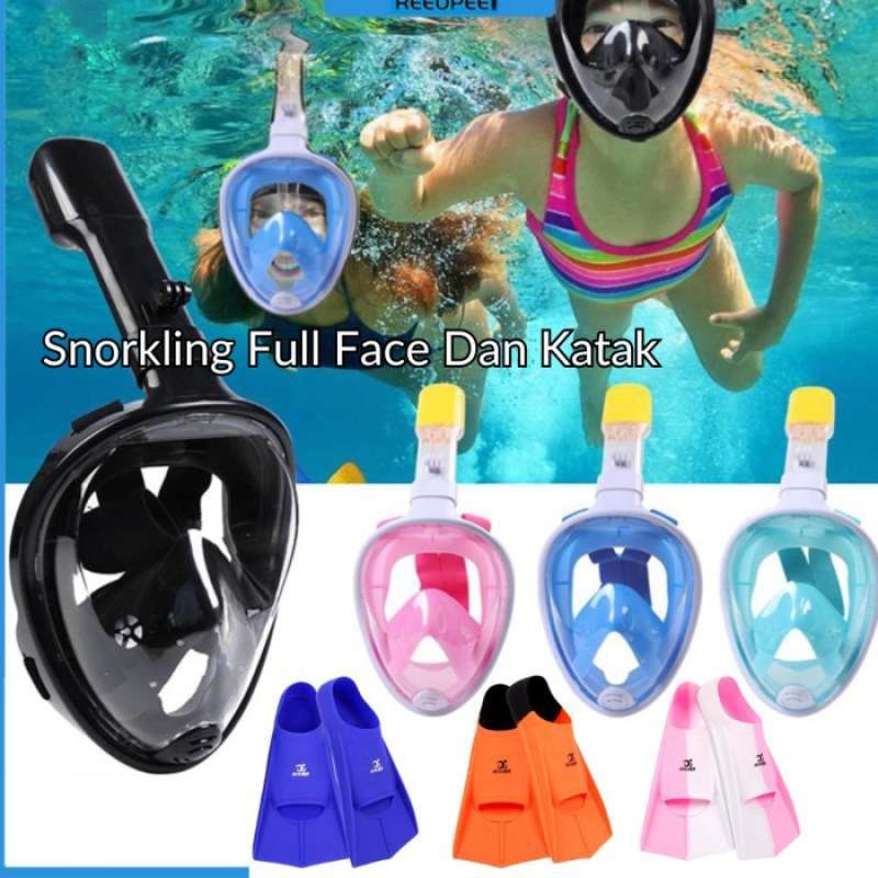 Promo SALE SNORKELING FULL FACE SNORKLING SNORKEL DIVING MASK SCUBA