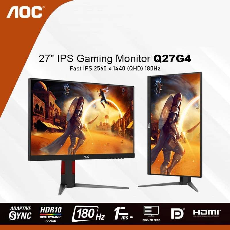 Jual Monitor Led Aoc Q27g4 27 Ips Qhd 1440p 180hz Ergo Vesa Led