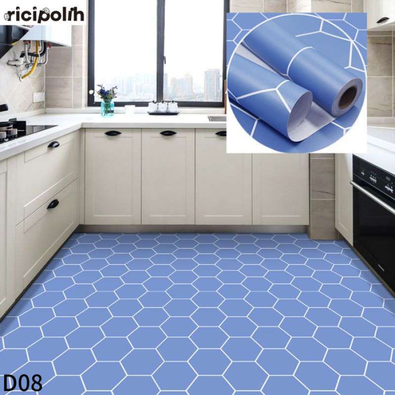 Jual Wallpaper Kamar Mandi Anti Air Perekat Diri Lantai PVC Stiker