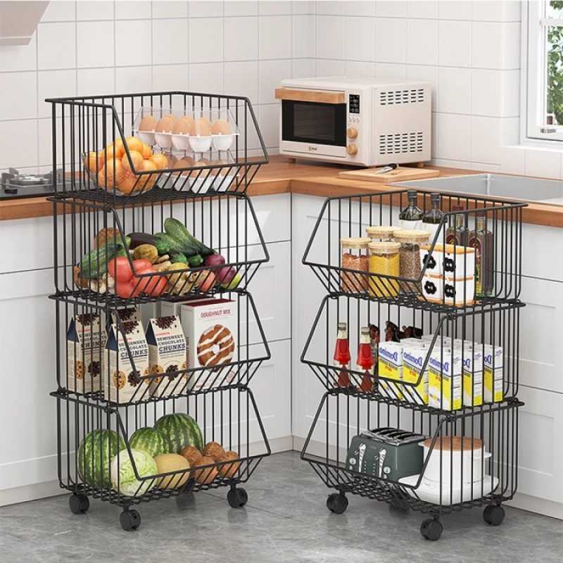 Barat Rack Promo Rak Dapur Roda Susun Tingkat Galon Kitchen Rack Salon Besi ...