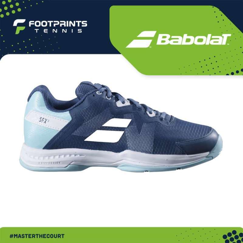 Chaussures De Tennis Babolat SFX3 Femme - Bleu Clair/rose, Taille US 8, état Correct