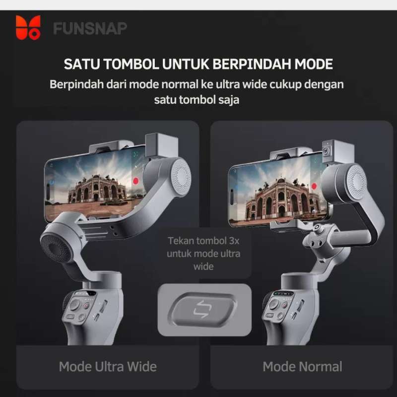 Promo Funsnap Capture 5 Exclusive Set Gimbal Stabilizer 3-axis Ai ...
