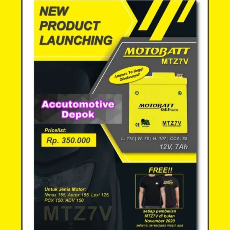 Promo Aki Motor Yamaha Nmax Aerox Lexi Freego Motobatt Mtz7v Murah