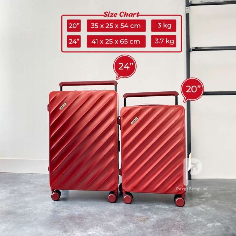 Koper Polo Classic Original 3021-24 Series 20 24 Inch TSA Aluminium  RED, 20 INCH