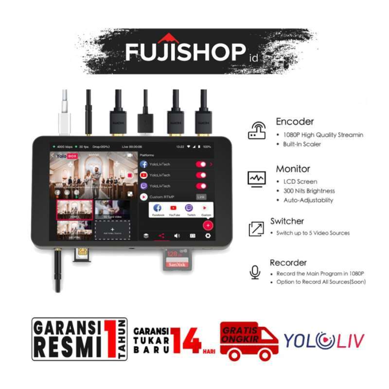 Jual Yololiv Yolobox Portable Live Streaming Switcher Encoder