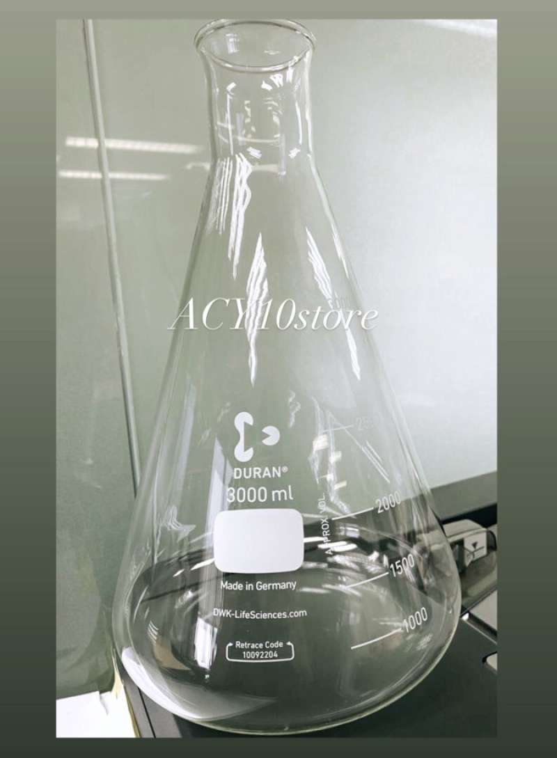 Erlenmayer Flask Pyrex 1000ml Narrow Mouth Erlenmeyer Flask With 1-Inch Magnetic Stir Bar | Corning #4980-1L Magnetic Stir Bar Included Lab Flask