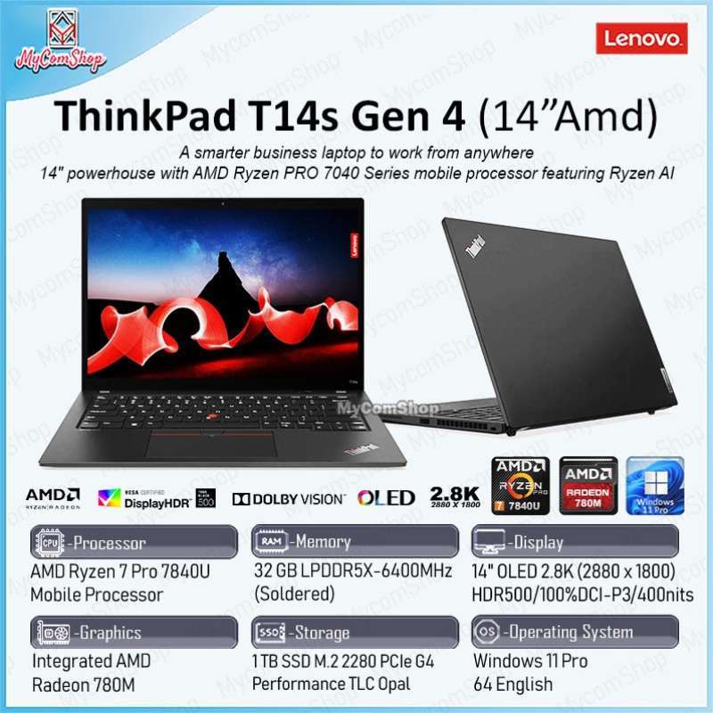 LENOVO THINKPAD T14S GEN RYZEN PRO 7840U 32GB RAM 1TB SSD AMD RADEON  14