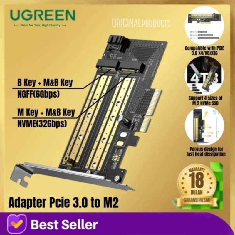 Adapter Card Dual M.2 NVMe SSD To PCIE X8 M Key Hard Drive Converter Reader