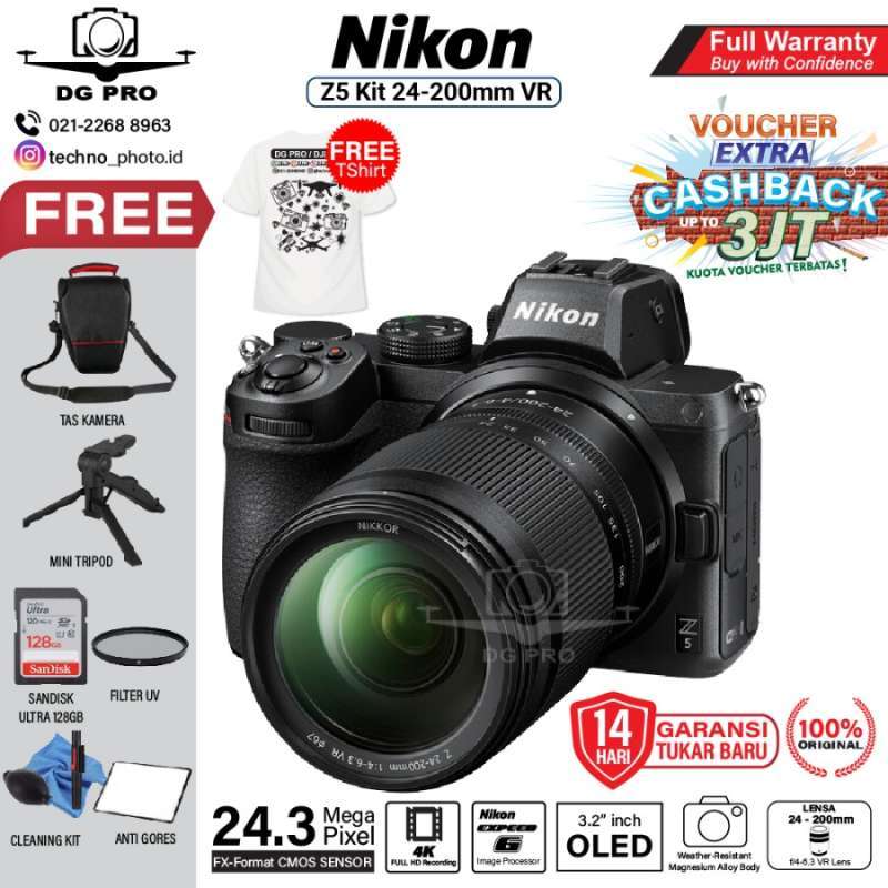 Jual Nikon Z5 Kit 24-200mm F4-6.3 Vr Camera Mirrorless - Nikon Z 5 ...