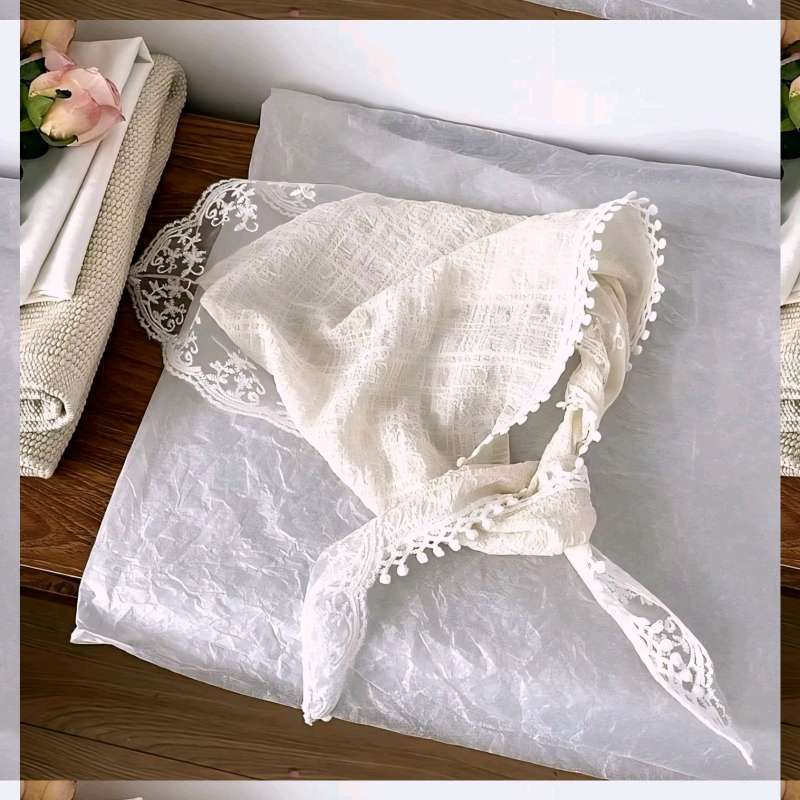 Jual Lullaby Korean White Lace Scarf Renda Aesthetic Korea Syal