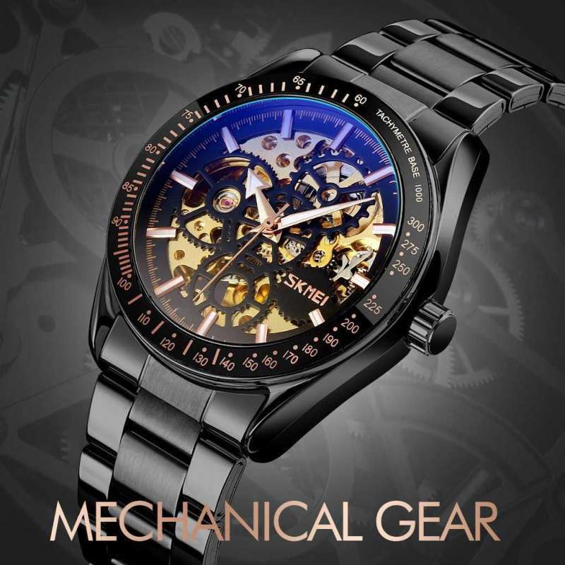 Promo Jam Tangan Mechanical Pria Automatic Movement 9194 Aneh Pria Casual Jarum Divigo Tangam Terbaru Hitam Tali Tgn Kalep Tanga Minimalis Mall Bulat Kl Ih Diskon 3 Di Seller Tokohome Store