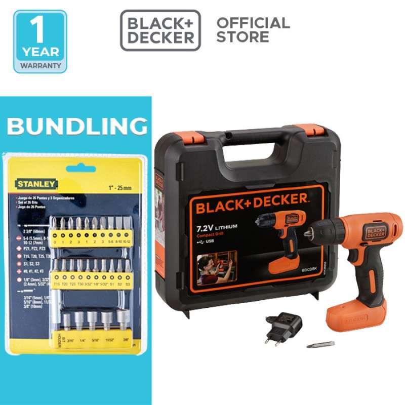Jual Promo Black decker 7.2v Cordless Li ion Drill Kit Set bdcd8k b1 68 071 23 Di Seller Selera kita Store Rawa Buaya Kota Jakarta Barat Blibli