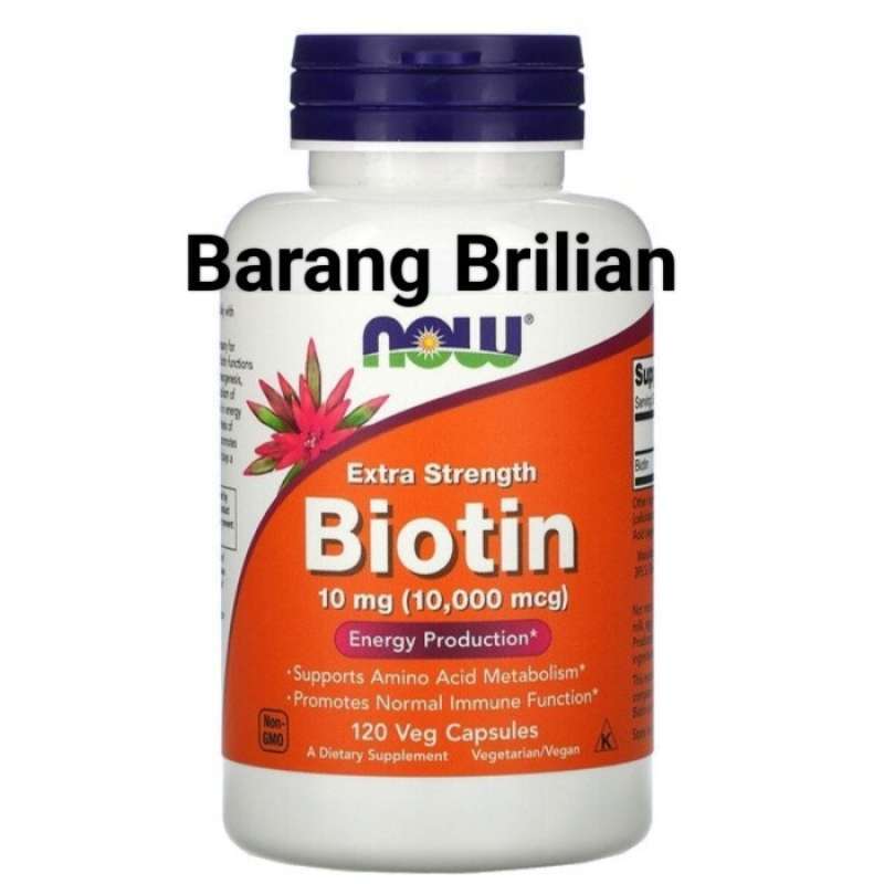 Promo Now Foods Biotin 10000 Mcg Extra Strength 120 Vegcaps Diskon 23% ...