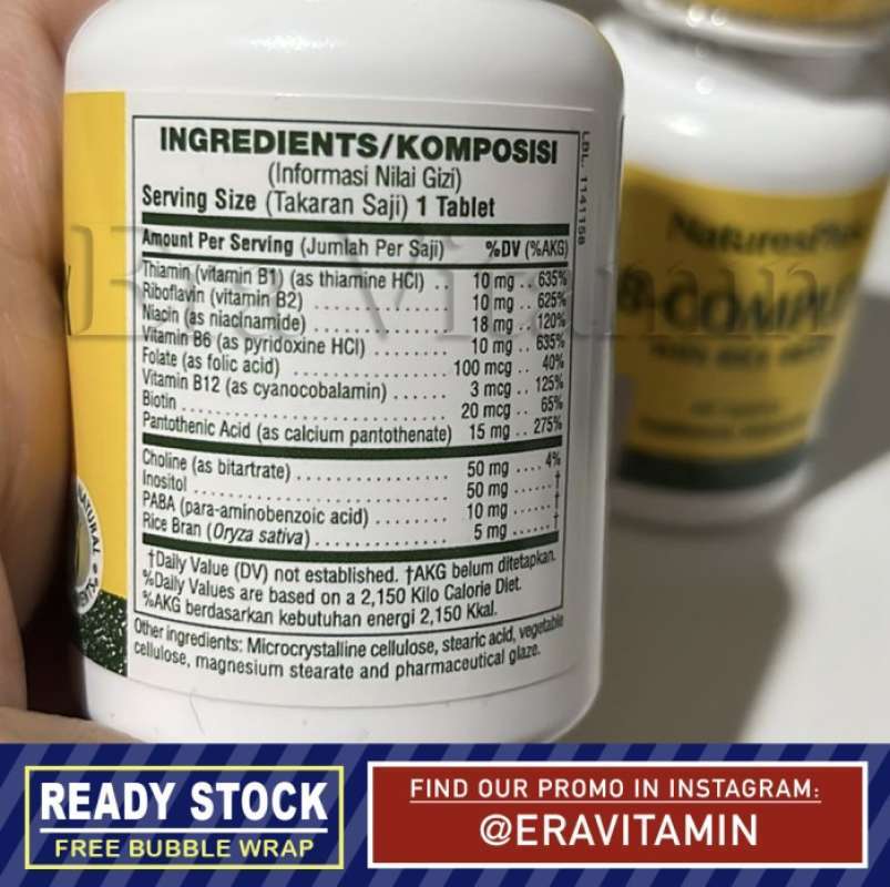 Promo Nature's Plus Vitamin B Complex 60 Tabet With Rice Bran Natures ...
