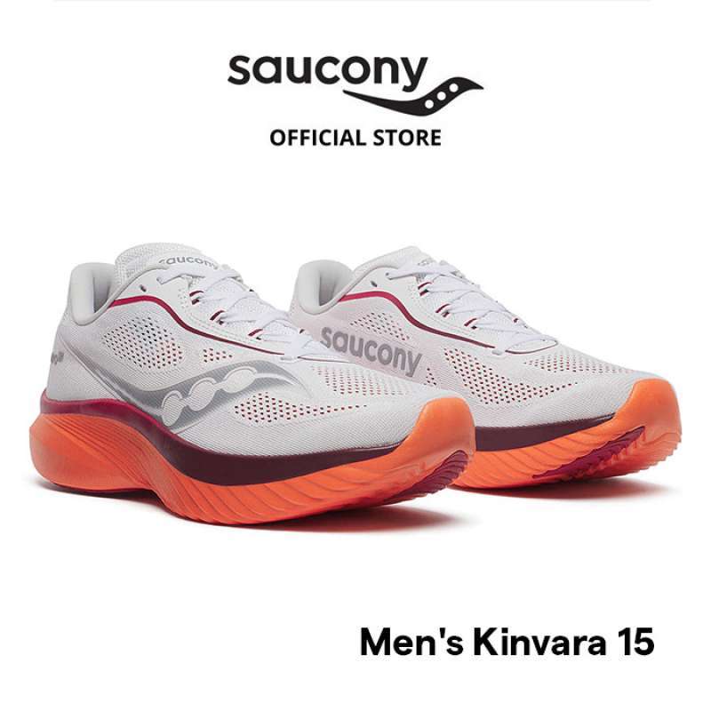 Sepatu Lari Pria SAUCONY Shoes Kinvara 15 Men White Papper