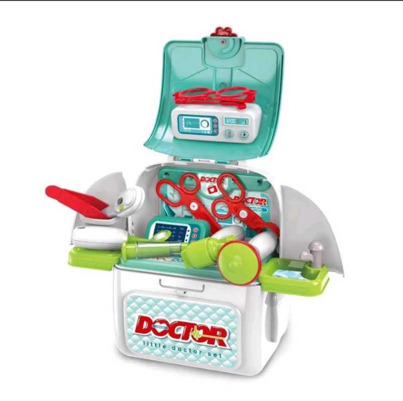 Doctor Play Set Backpack 008-965A/8393P Mini Bag Little Doctor Peralatan  Dokter Mainan Mainan Anak Permainan Peran Montessori