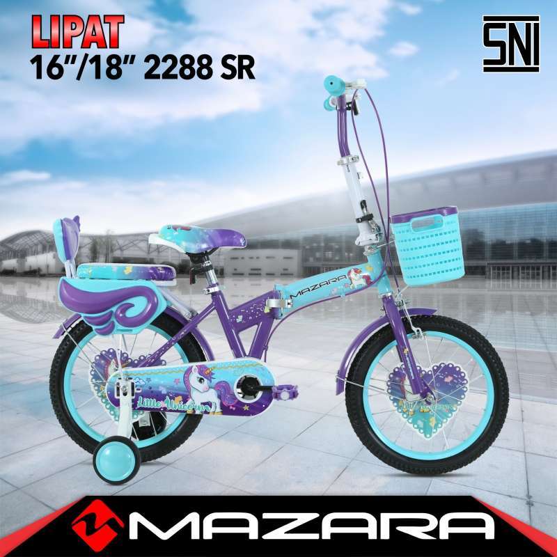 Jual Sepeda Lipat Anak Mazara 2288 Sr Dilengkapi Keranjang 16 Inch 18 ...