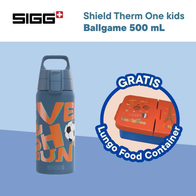 SIGG Tumbler Botol Minum Shield Therm One Kids Ballgame 500 mL (Free Lungo  Food Container)