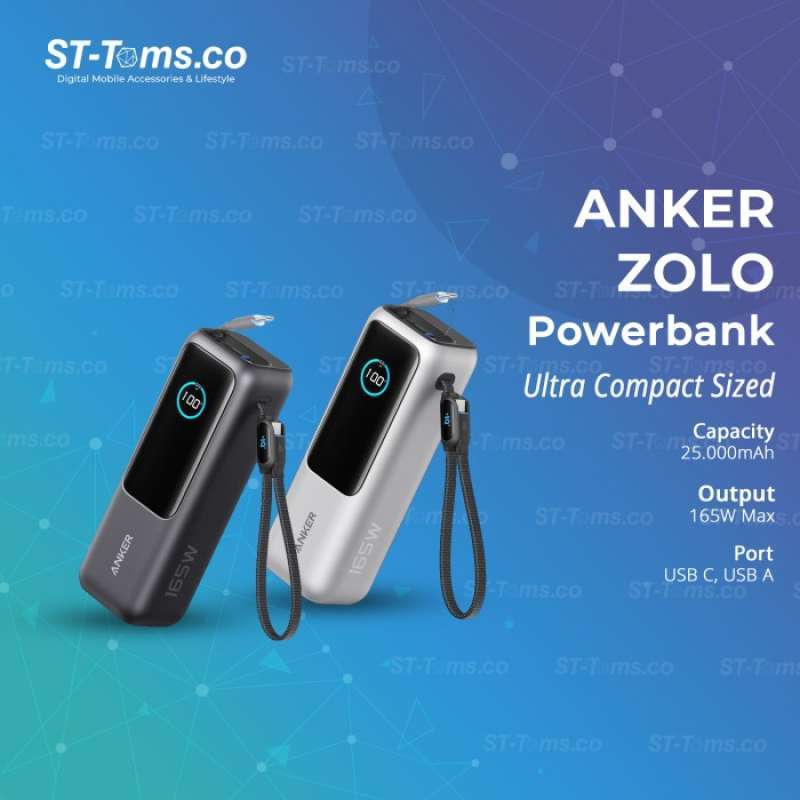 Jual Anker Zolo Power Bank 25000mah 165w With Built-in And