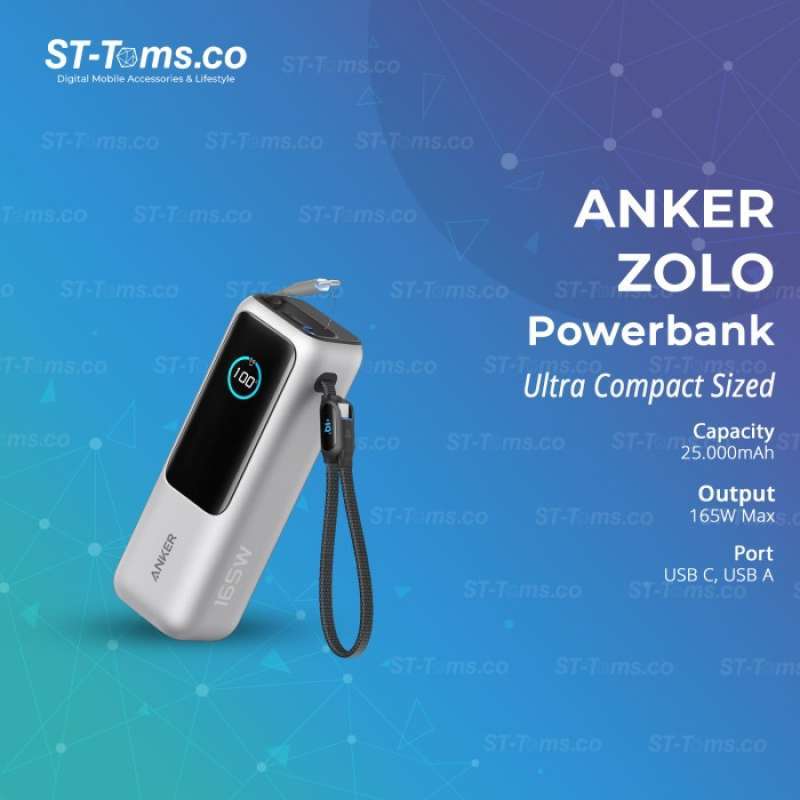 Jual Anker Zolo Power Bank 25000mah 165w With Built-in And