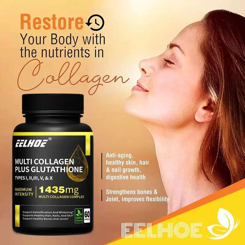 eelhoe glutathione 1000mg 1000 Mg, Mendukung Detoksifikasi Hati Dan Meningkatkan Kesehatan Sel, 60 Kapsul Promo Eelhoe Usa Multi Collagen
