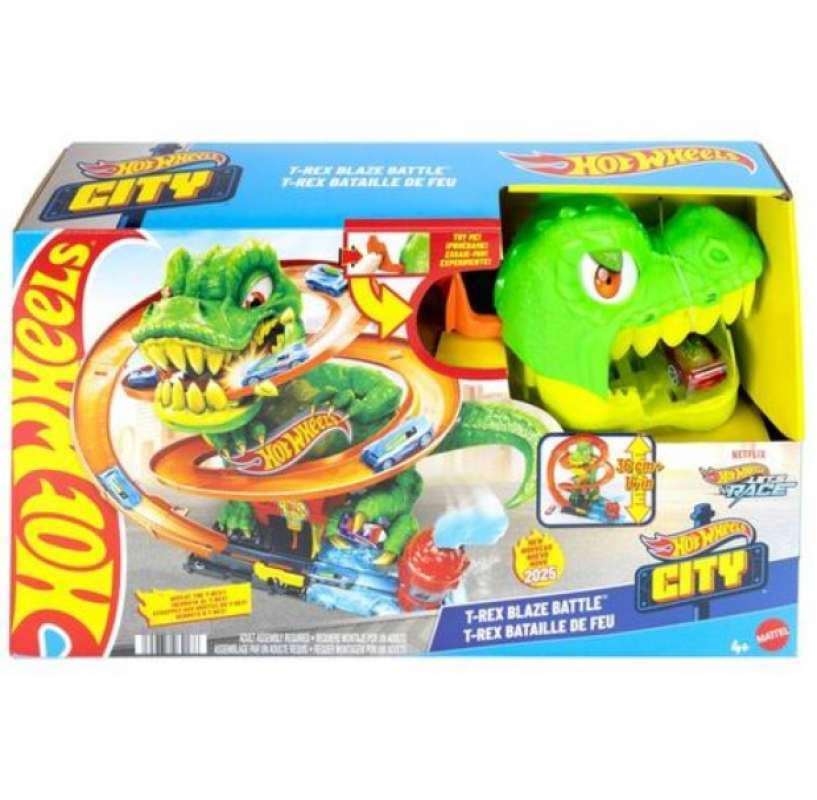 Hot Wheels HOTWHEELS City T-Rex TREX Blaze Battle Playset JBM73 GLC