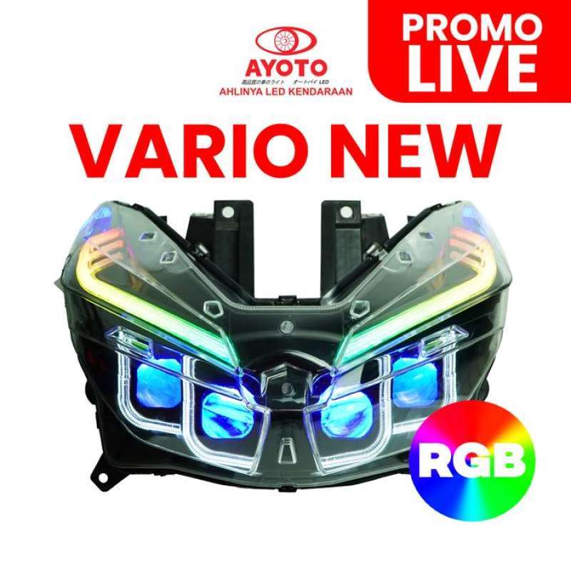 (LIVE) HEADLAMP VARIO 125/150 NEW 45 WATT PNP TERANG BERCAHAYA