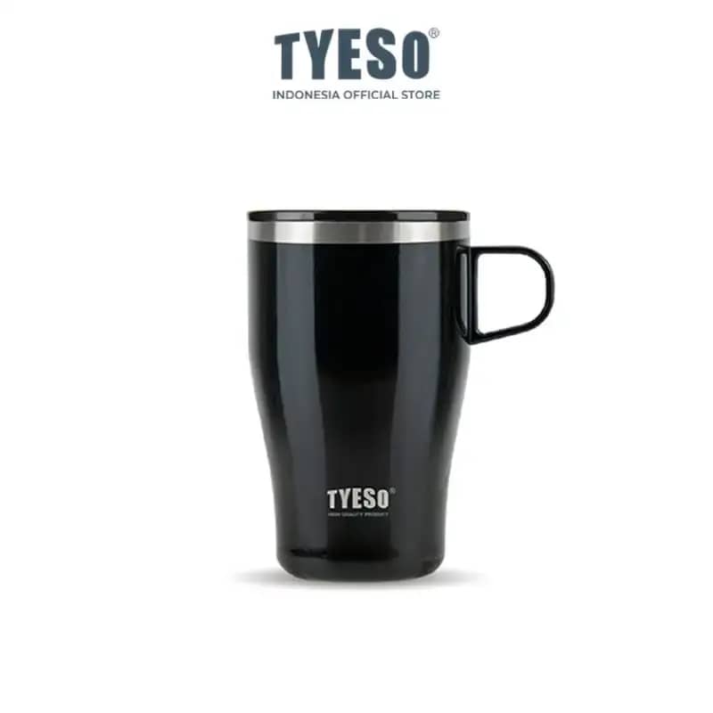 Tyeso Tumbler Table Mug Gelas 500ml Stainless Steel Cangkir Kopi Insulated  Thermal Coffee Cup TS-8879 Hitam