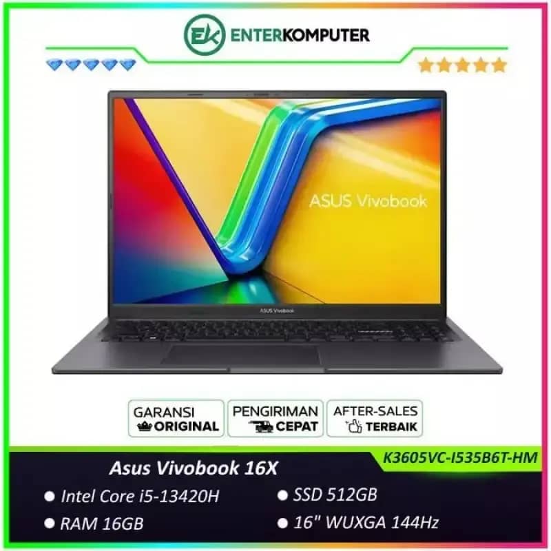 Core I5 Asus 16gb Ram 512gb Ssd Asus Vivobook 16X K3605VC-I535B6T