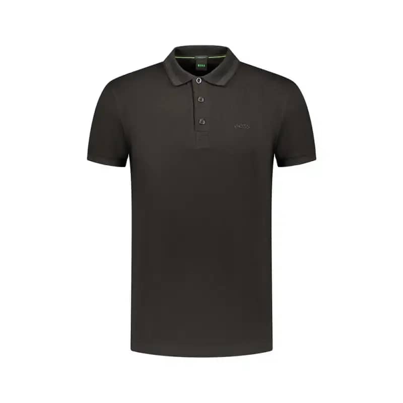 Hugo Boss Style Paddy Contrast Logo Polo Shirt Black