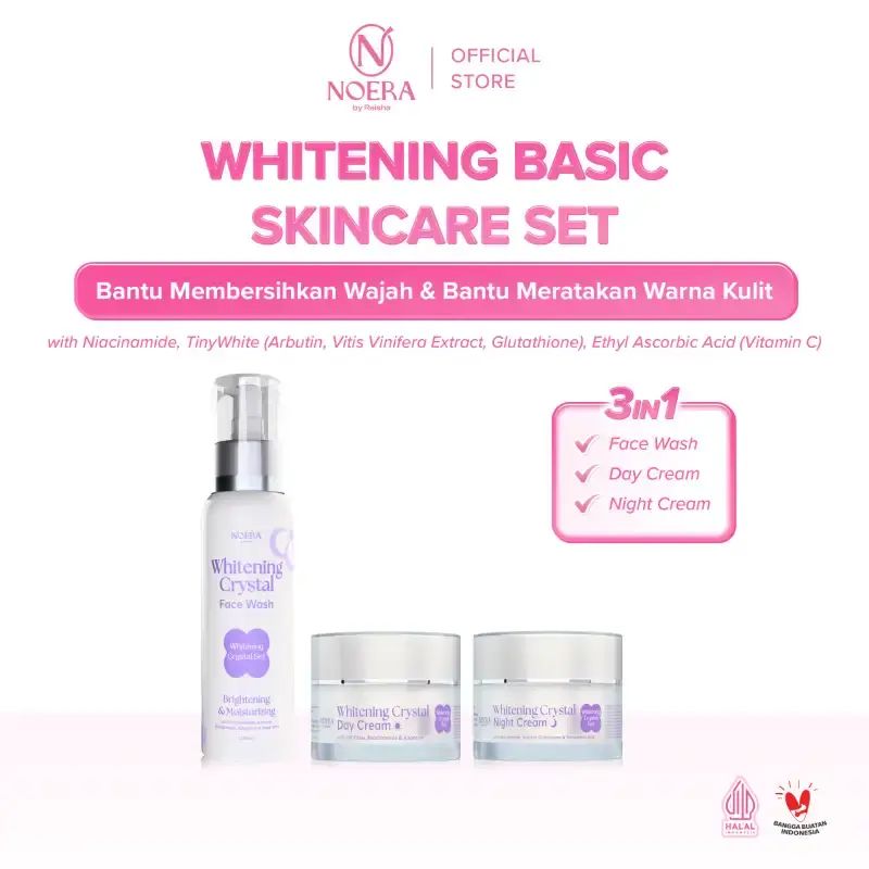 Promo Noera Whitening Basic Skincare 3in1 L Whitening Crystal Face Wash + Day Cream + Night Cream Diskon 25% Di Seller Noera By Reisha ID Flagship Store - Soreang, Kab. Bandung
