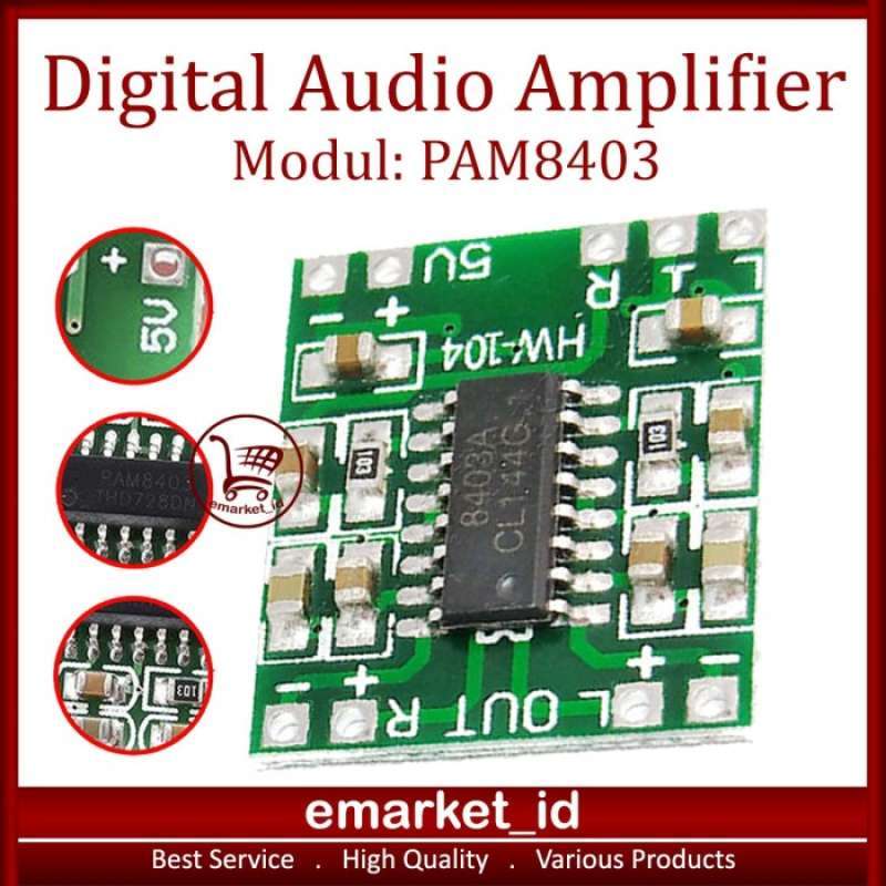 Promo Digital Audio Amplifier PAM8403 / Micro 5V Kit Ampli Mini Class D Diskon 34 di Seller