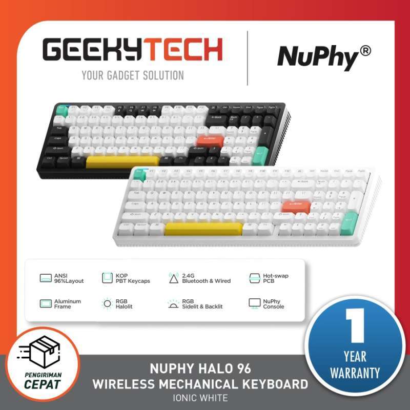 Jual Nuphy Halo 96 Wireless Hotswappable Mechanical Keyboard ROSE