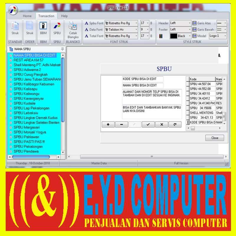 Tujuh Computer Jual Program S - P - B - U Cetak Struk B - B - M All Pc Unlimited ...