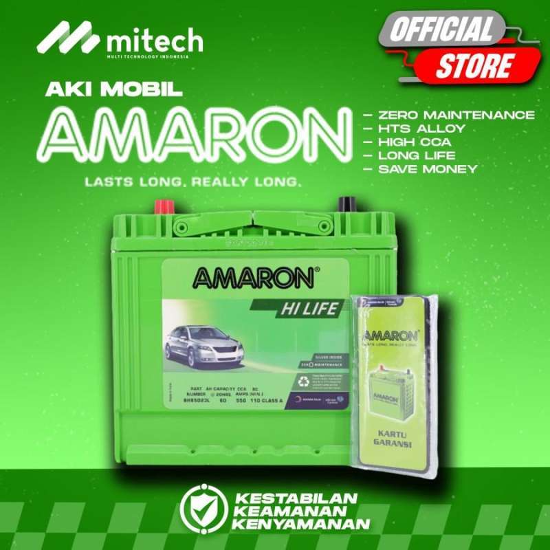 Jual Aki Mobil Mitsubishi Mirage AMARON HI LIFE 55D23L / 85D23L Aki