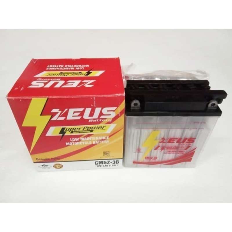 Jual Aki Motor Basah Zeus Gm5z-3b Kit (honda Supra, Yamaha Mio, Jupiter