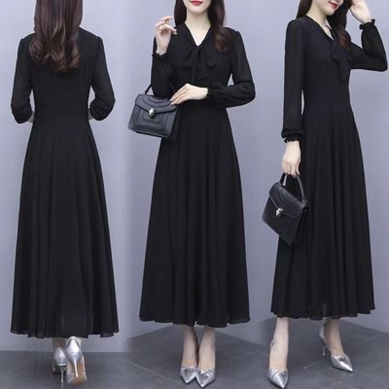 Dress Lengan Panjang Reflextion Black