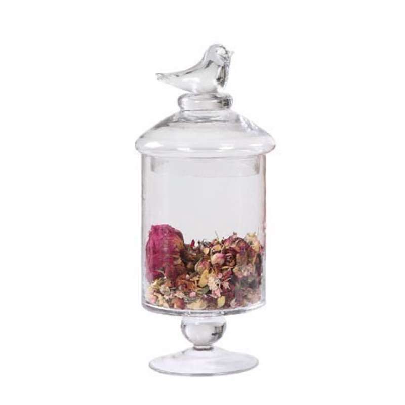 Jual Toples Kaca Glass Jars Bird Lid Footed Container Lumikasa - Medium ...