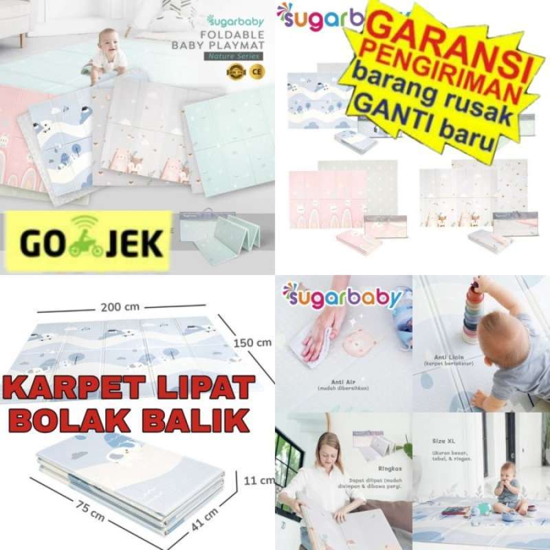 Promo Sugarbaby Foldable Baby Playmat (Nature Series) / Playmat Lipat