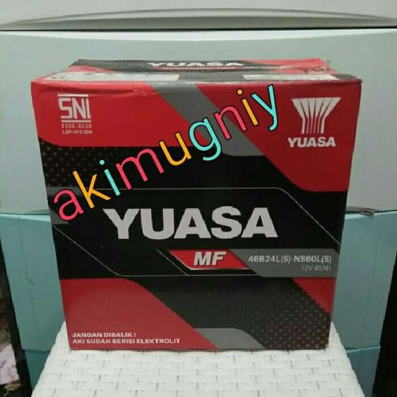 Promo aki ns60ls yuasa 46b24ls mf 12v 45ah aki kering gs ns varta