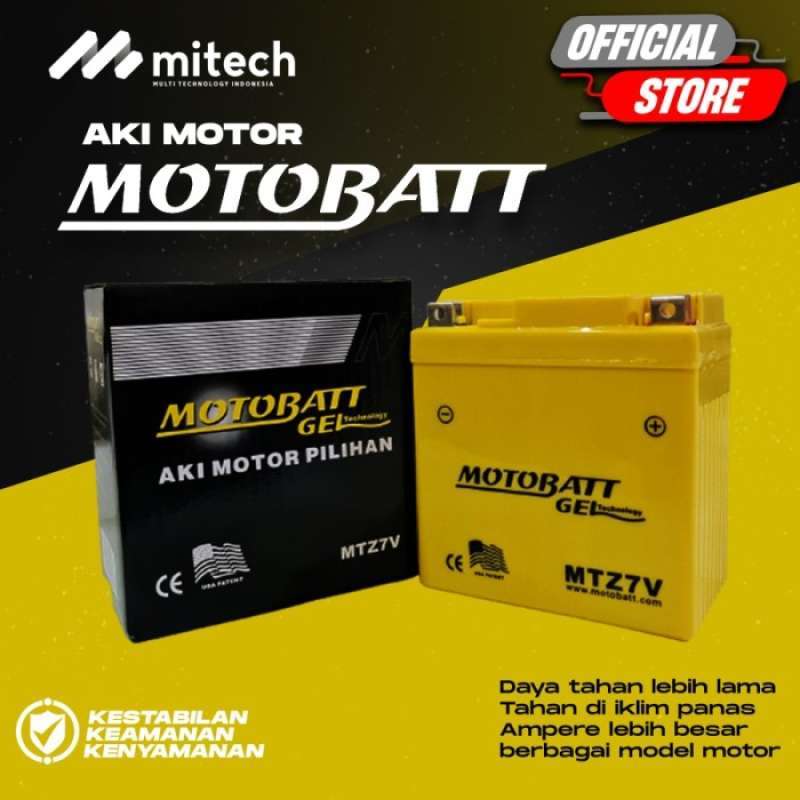 Jual Aki Motor Yamaha Lexi Motobatt MTZ7V Aki Gel / Aki kering di