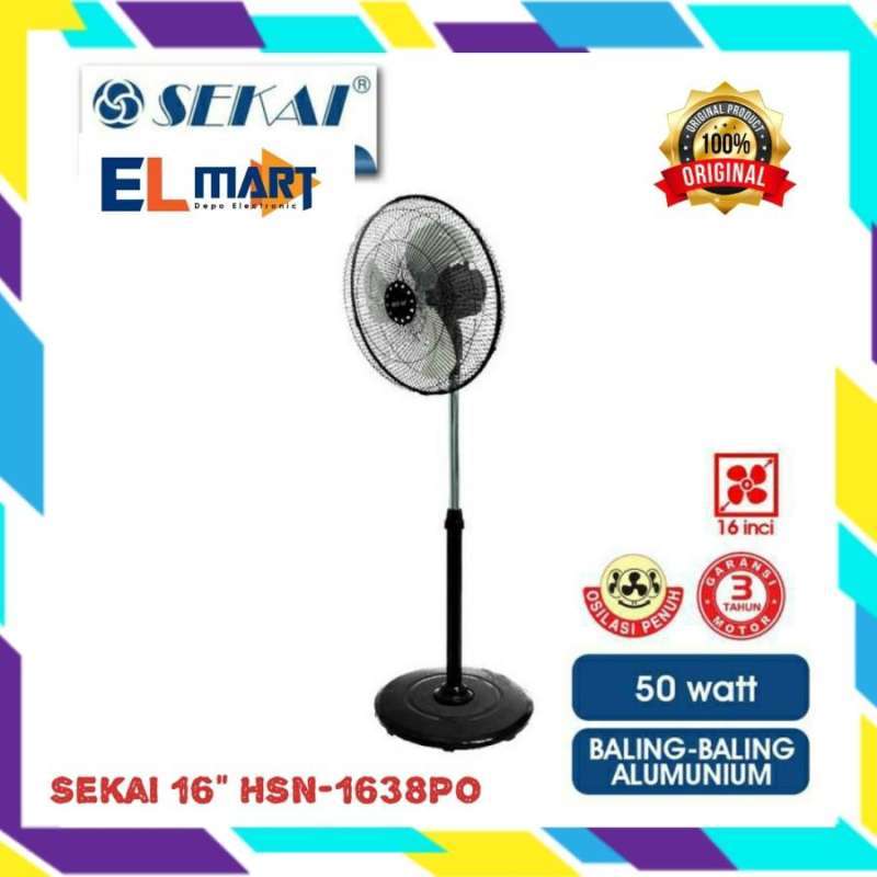 Jual SEKAI stand fan 16 inch HSN 1638 PO/kipas angin besi berdiri di Seller TOKOHOME