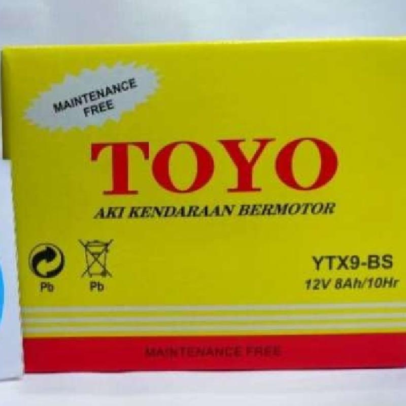 Promo Aki Motor Piaggio Zip YTX9 Toyo Accu Kering Diskon 23% di Seller