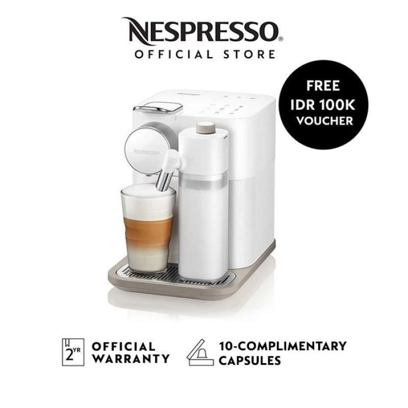 Promo Nespresso Gran Lattissima Coffee Machine, White (Mesin Kopi