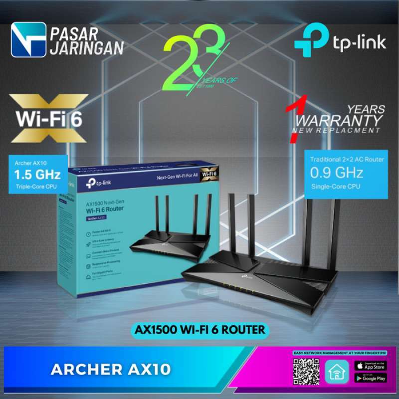 Promo Tplink Archer AX10 AX1500 Wifi 6 Wireless MU-MIMO Gigabit Router ...